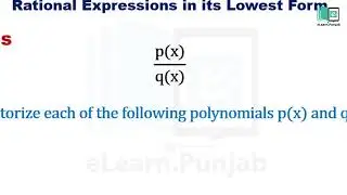 Rational Expression in its Lowest Form