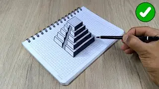 3D Drawing Trick: How to Draw a Pyramid for Beginners