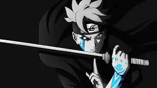 Teenager Boruto Uzumaki with Katana