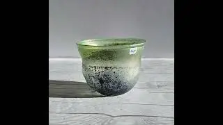 Bertil Vallien for Boda Glassworks, Handblown Iridescent Sandblast Art Glass Bowl, Unique, 1960s-71