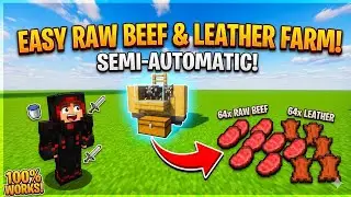 Simple Semi-Auto Cow Farm Tutorial | Beef & Leather Farm Minecraft