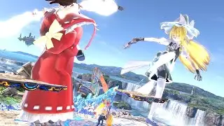 SSBU Reverse Ryona Braixen vs Giant Marisa and Giant Reimu