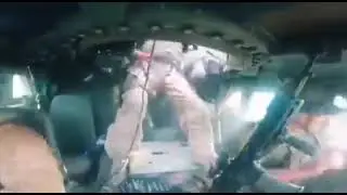 Heavy conflict between the Ukrainian army's Humvee and the Russian army