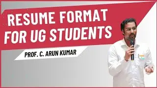 Resume format for UG Students | Tamil | Prof. C. Arun Kumar