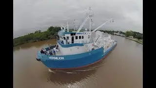 Aerial VR - Omega Protein's F/V Vermilion - Christening Day
