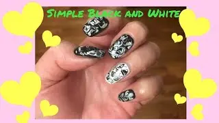 💚HITAM PUTIH MARBLE 💚#nailart #menghiaskuku