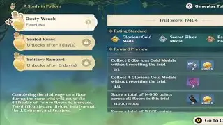 A Study in Potions, Dusty Wrack. 4 Gold Medals. Mobile Gameplay. Genshin Impact