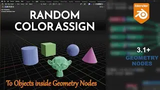 Random Color to objects (branched geometry) inside single GN tree, Geometry Nodes, Blender 3.1+