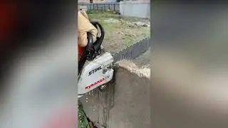 STIHL chainsaw in action - a tool for real builders \ Бензорез цепной STIHL в действии