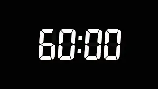 60 Seconds Digital Countdown Timer | Black Background | No Sounds