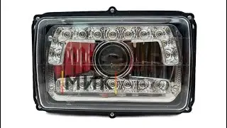 Светодиодная (LED) фара с линзой и ходовыми огнями на КамАЗ - Маз - Волга