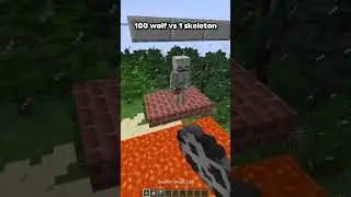 100 wolf vs 1 skeleton in Minecraft