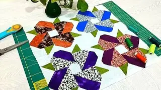 💟Flower easy Quilt Blocks For Beginners Patchwork Quilt  Pattern design