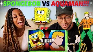 Death Battle! "SpongeBob VS Aquaman (Nickelodeon VS Super Friends)" REACTION!!