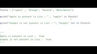 Python : In and  Not  In  operator in python