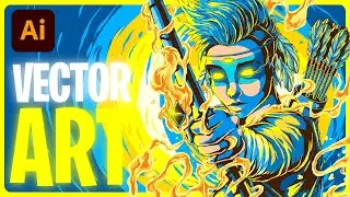 Drawing a Fiery Sagittarius Archer Girl in Adobe Illustrator CC - Illustration from Sketch To Vector