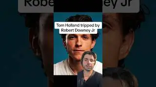 Tom Holland tripped by Robert Downey Jr