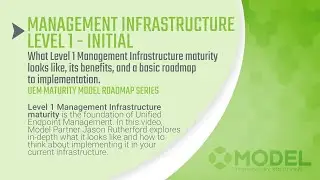 Laying The Foundation For UEM: Initial Management Infrastructure Maturity (Level 1)