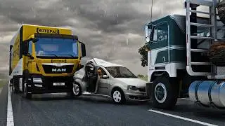 BeamNG Drive - Realistic Car Crashes | Dangerous Driving #12