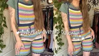 crochet overalls tutorial - beginner friendly 🌿🌈