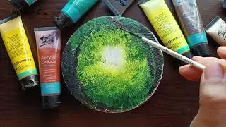 Wood slice art Acrylic color #acrylicpainting #acrylic #acrylicartist