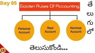 3 Golden Rules Of Accounting In Telugu | Day 05 |