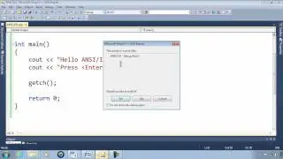 ANSI ISO C++ Programming With Visual C++ 2010 -- Hello World VC++ Tutorial