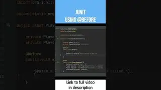Using the Before Annotation with JUnit