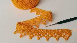 Easy thin terry scarf lace is very beautiful😍şok sadece 1saatte ördüm🥰 kolay tığ işi ince dantel