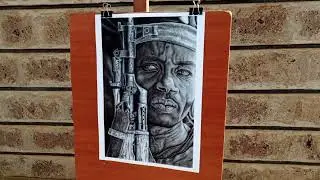 Fixing charcoal on paper