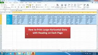 Print Large data Vertical or Horizontal with Heading on Each Page in Excel / Explore