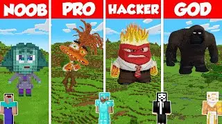 Inside Out 2 Statue Build Battle Challenge 3 - Noob vs Pro vs Hacker vs God - Minecraft Animation
