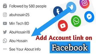 How to add any acount link on facebook.