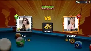 ប៉ះស្រីស្អាត ២លាន | 8ball Pool Win 2M With Cute Girl