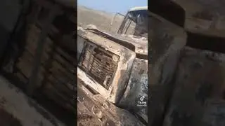 Попадание беспилотника по грузовику армян. Карабах 2020.