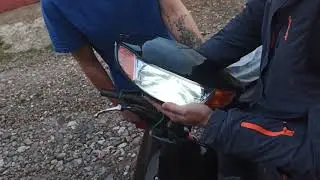 Усановка диодной лампы Honda Dio AF-34