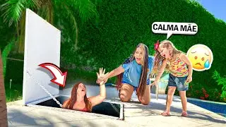 MINHA MÃE CAIU NO BURACO ASSUSTADOR DA MINHA CASA!