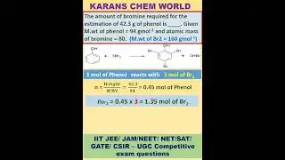 The amount of bromine required for  estimation of 42.3 g of phenol is _. M.wt of phenol =94 g/mol.