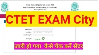 CTET EXAM City जारी हो गया कैसे चेक करें सेंटर कहां पर गया हुआ है