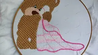 194 bordando  sabanita de osito | Say Artes