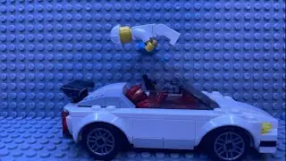 Red Spartans hits Lego Worker with a Car (Stop Motion)