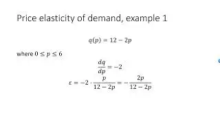 Price elasticity of demand