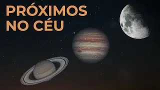 VEJA Júpiter, Saturno e a Lua JUNTOS no CÉU | Conjunção Lua Júpiter Saturno