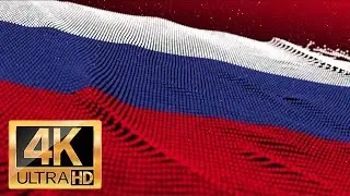 Seamless Loop Animation of Russia Flag Russian particles Abstract flag - 4K