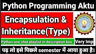 Python Aktu | Python |Unit 1| Unit 2| Unit 3| Unit 4 |Unit 5 |Encapsulation | Inheritance | Very imp