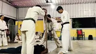 2 inches thick wooden plank breaking ( Tameshiwari )