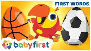 Toddler learning videos w Color Crew & Larry surprise eggs | Learning sports for kids | BabyFirst TV
