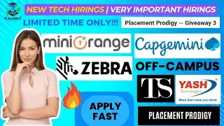 Biggest New Hirings | OFF Campus Drive | Capgemini, YASH, Zebra | 2024, 2023 Batch | Jobs