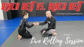 BJJ Black Belt vs BJJ Black Belt : Male vs Female Live Roll Part 1