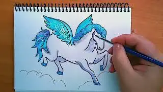 Как нарисовать пегаса. Рисунки для скетчбука.